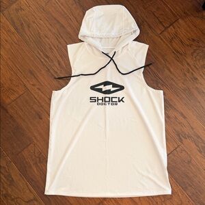 Shock Doctor White Sleeveless Hoodie